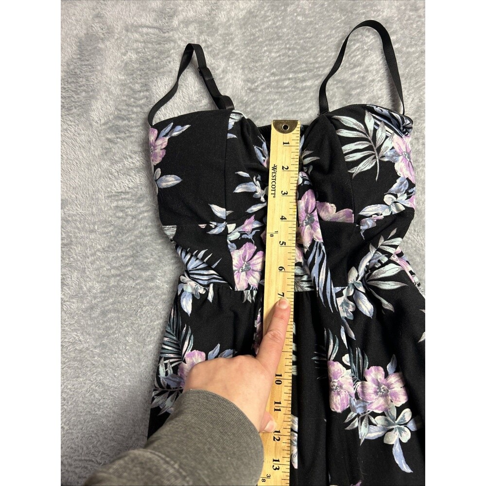 NO BOUNDARIES Womens XS 1 Black Floral Print Strapless Wide Leg Jumpsuit Romper - Picture 12 of 16